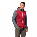 Jack Wolfskin Hybridjacke Crossing Peak grau/rot Herren